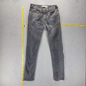 Vintage Levis 519 Jeans Mens 30x32 Gray Slim Engineered Charcoal Wash Zip Fly‎